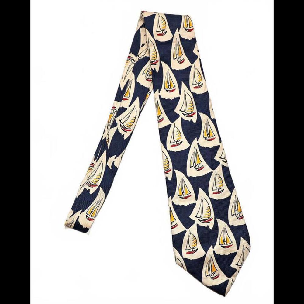 Vintage Nautical Sailboat Pattern Men's Tie by Polo Ralph Lauren